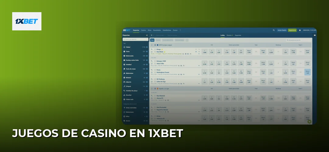 Juegos de Casino en 1xBet